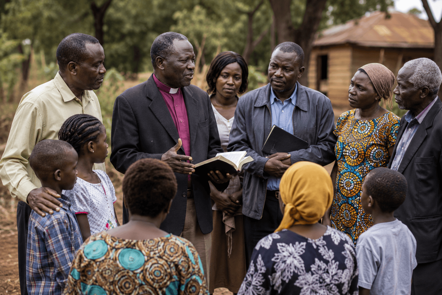 Kenyan faith leaders and teachers discussing community education