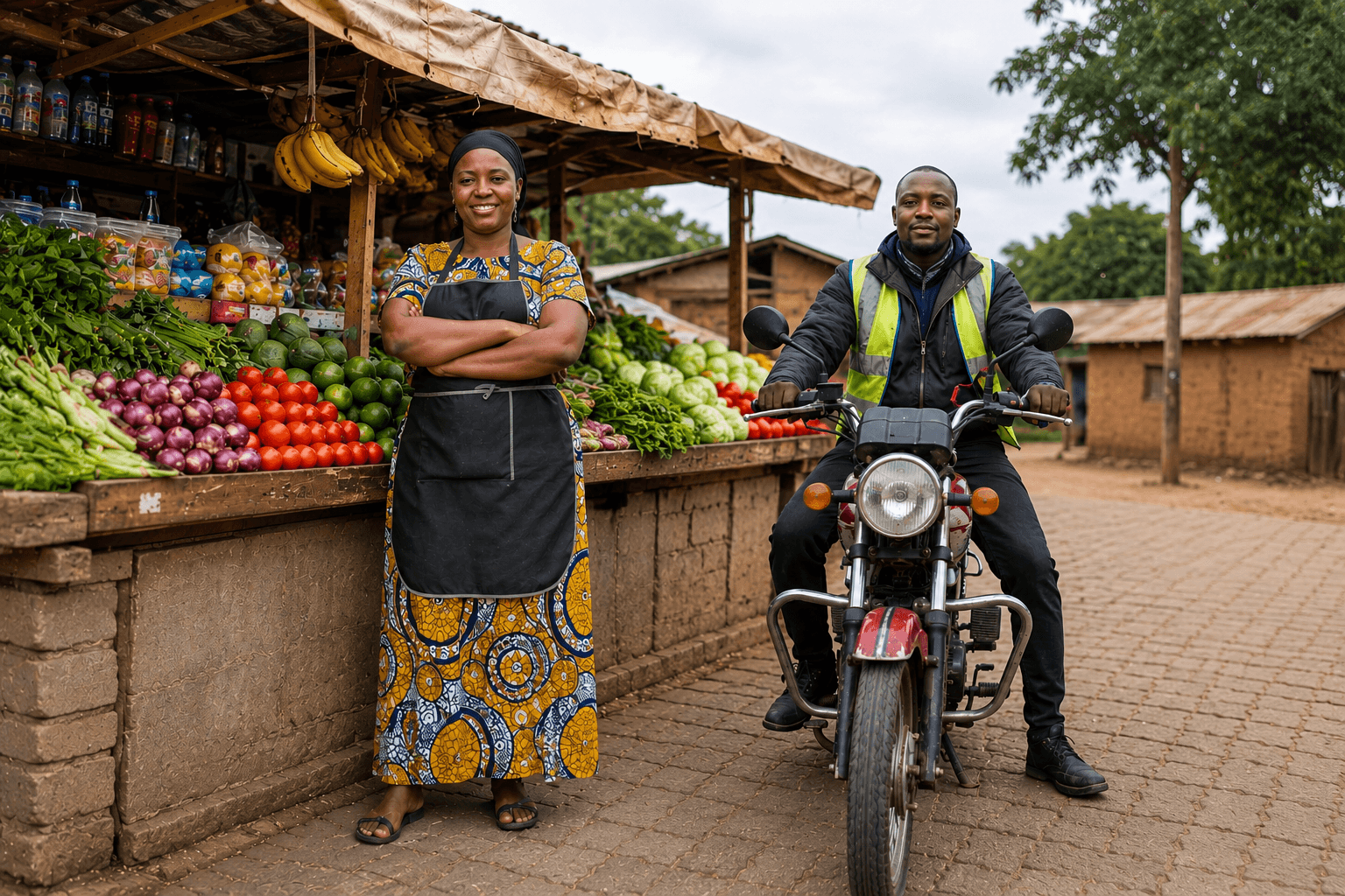 Kenyan market women and boda boda riders serving their community